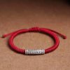 Pulsera de la Suerte de Plata de Ley 999 Om Mani Padme Hum, Hecha a Mano Handmade 999 Sterling Silver Om Mani Padme Hum Luck Bracelet