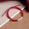 Pulsera de la Suerte de Plata de Ley 999 Om Mani Padme Hum, Hecha a Mano Handmade 999 Sterling Silver Om Mani Padme Hum Luck Bracelet