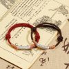 Pulseira de Corda Artesanal em Prata 999 com Mantra Om Mani Padme Hum Handmade 999 Sterling Silver Om Mani Padme Hum Rope Bracelet