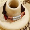 Pulseira de Corda Artesanal em Prata 999 com Mantra Om Mani Padme Hum Handmade 999 Sterling Silver Om Mani Padme Hum Rope Bracelet