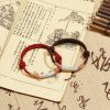 Pulseira de Corda Artesanal em Prata 999 com Mantra Om Mani Padme Hum Handmade 999 Sterling Silver Om Mani Padme Hum Rope Bracelet