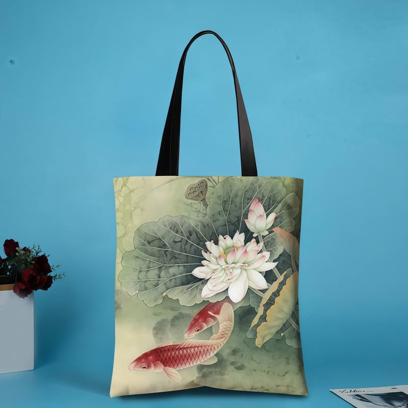 手作キャンバス鯉魚ショルダーバッグ Handmade Canvas Koi Fish Shoulder Bag