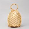 حقيبة يد من خرز الخشب المنسوج يدوياً بمقبض من الخيزران Handwoven Wooden Beads Bamboo Handle Bag