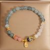 Pulseira da Sorte com Peixe Koi de Jade Jade Koi Fish Luck Bracelet