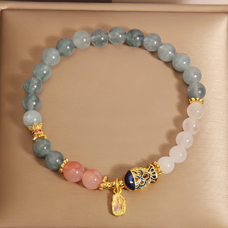 Pulseira da Sorte com Peixe Koi de Jade Jade Koi Fish Luck Bracelet