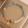 Pulseira da Sorte com Peixe Koi de Jade Jade Koi Fish Luck Bracelet