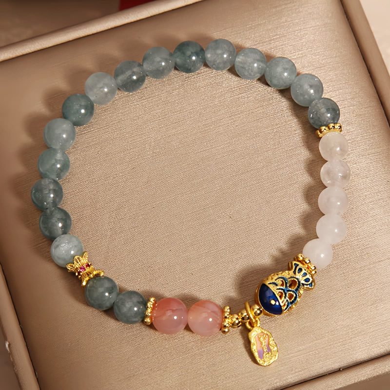 Pulseira da Sorte com Peixe Koi de Jade Jade Koi Fish Luck Bracelet