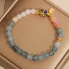 Pulseira da Sorte com Peixe Koi de Jade Jade Koi Fish Luck Bracelet
