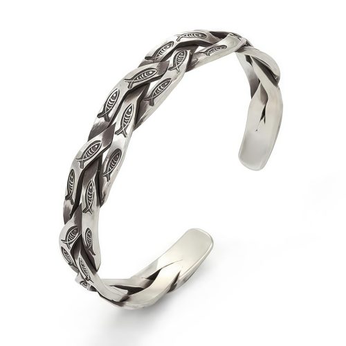 Pulsera de brazalete de riqueza de pez Koi de cobre Pulsera de brazalete de riqueza de pez Koi de cobre