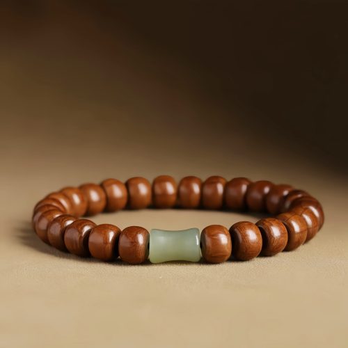 Pulsera Protectora contra Espíritus Malignos de Madera de Abelia y Jade Hetian Pulsera Protectora contra Espíritus Malignos de Madera de Abelia y Jade Hetian
