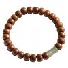 Pulsera Protectora contra Espíritus Malignos de Madera de Abelia y Jade Hetian Natural Abelia Wood Hetian Jade Evil Spirits Warding Bracelet