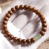 Pulsera Protectora contra Espíritus Malignos de Madera de Abelia y Jade Hetian Natural Abelia Wood Hetian Jade Evil Spirits Warding Bracelet