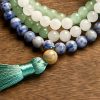 Pulsera de la Suerte de Aventurina Verde Natural con 108 Cuentas Natural Green Aventurine Luck Bracelet with 108 Beads