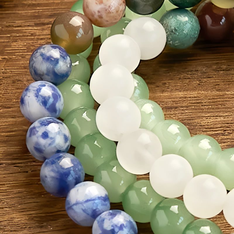 Pulsera de la Suerte de Aventurina Verde Natural con 108 Cuentas Natural Green Aventurine Luck Bracelet with 108 Beads