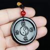 Collar con colgante de armonía Yin Yang de jade natural de Hetian Natural Hetian Jade Yin Yang Harmony Pendant Necklace
