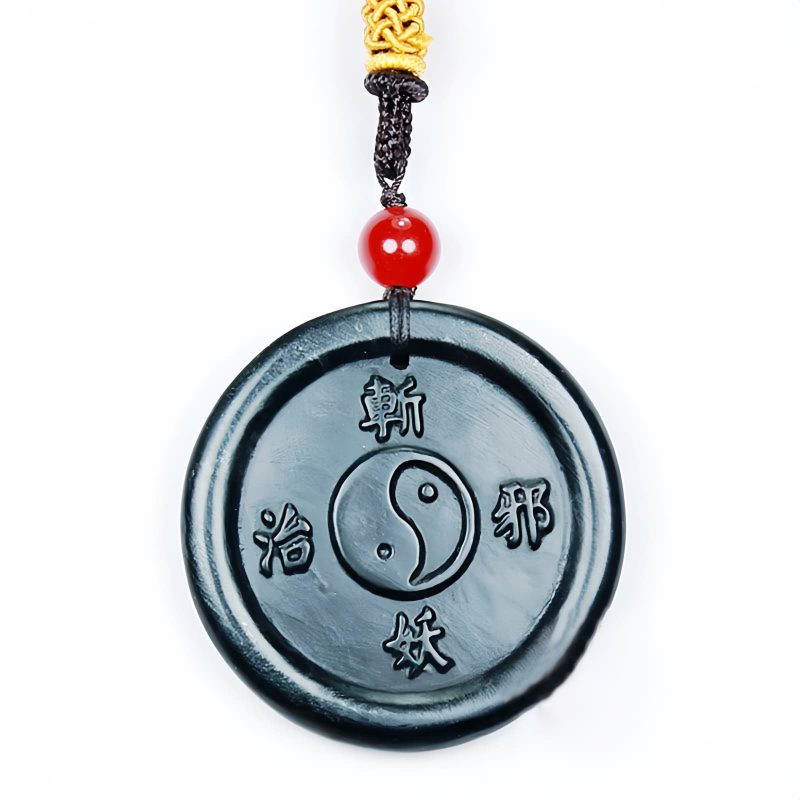 Collar con colgante de armonía Yin Yang de jade natural de Hetian Natural Hetian Jade Yin Yang Harmony Pendant Necklace