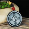 Collar con colgante de armonía Yin Yang de jade natural de Hetian Natural Hetian Jade Yin Yang Harmony Pendant Necklace