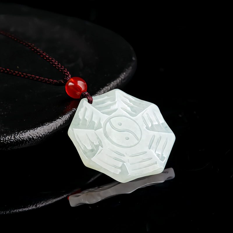 Collar con dije de Jade Natural Bagua Yin Yang Natural Jade Bagua Yin Yang Pendant Necklace