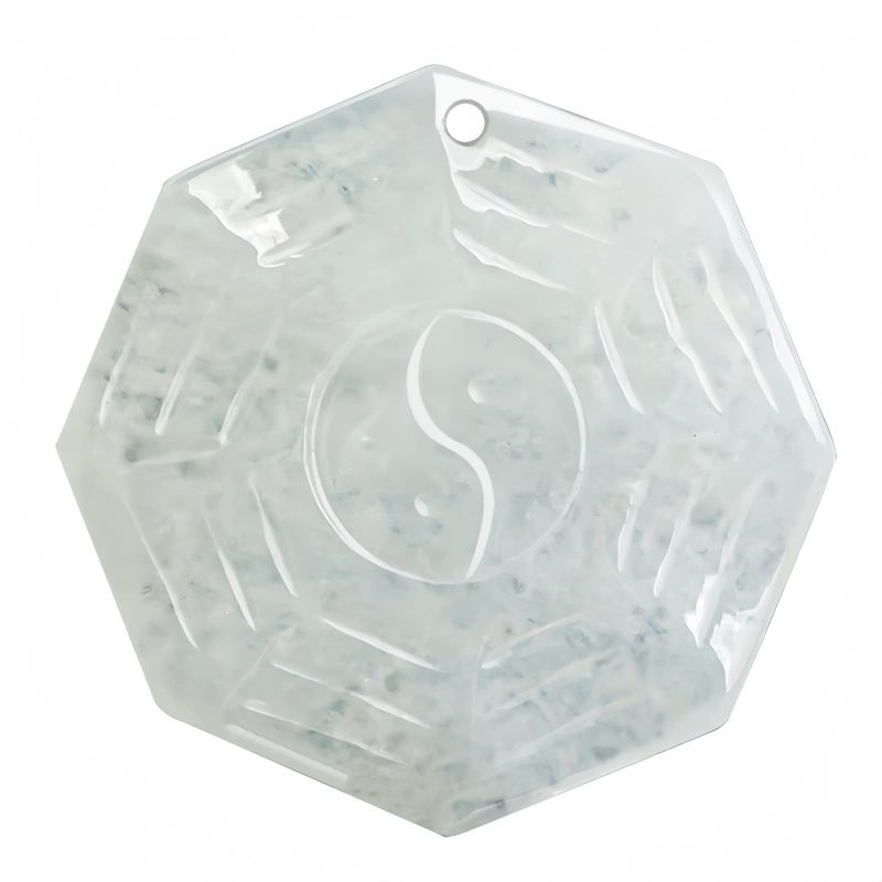 Collar con dije de Jade Natural Bagua Yin Yang Natural Jade Bagua Yin Yang Pendant Necklace