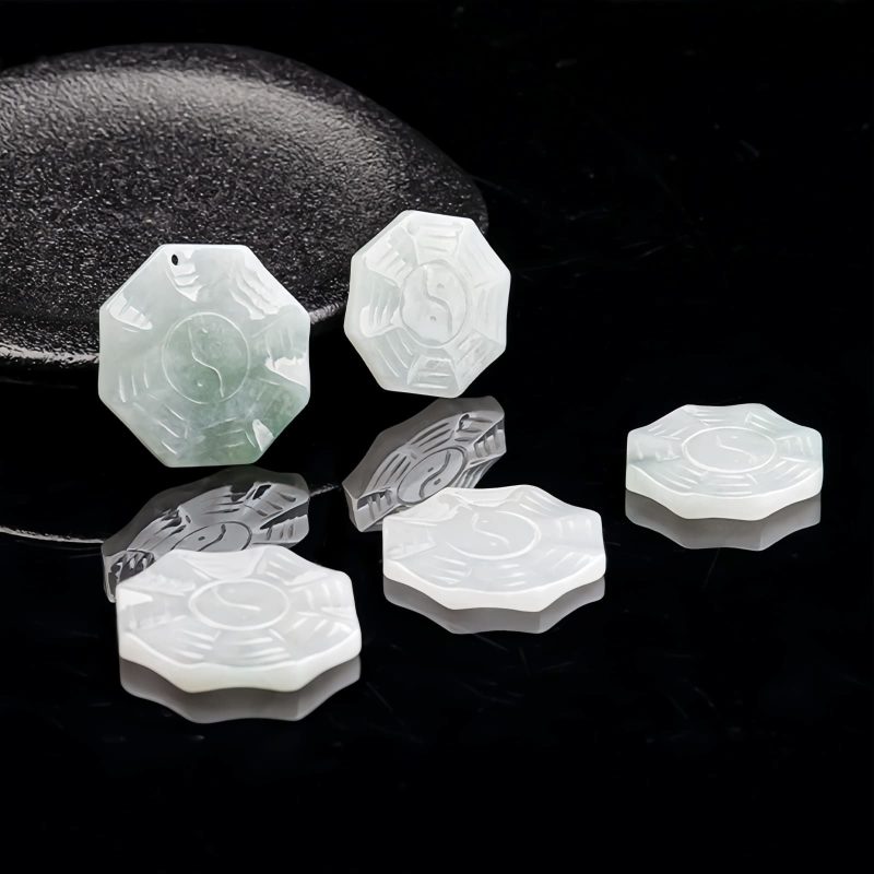 Collar con dije de Jade Natural Bagua Yin Yang Natural Jade Bagua Yin Yang Pendant Necklace