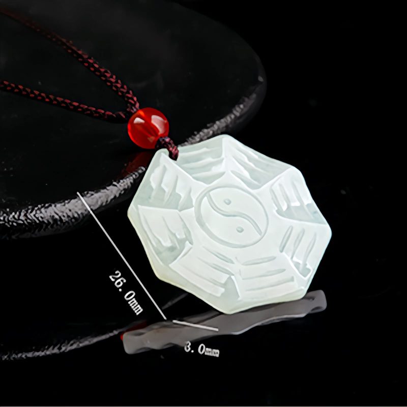 Collar con dije de Jade Natural Bagua Yin Yang Natural Jade Bagua Yin Yang Pendant Necklace