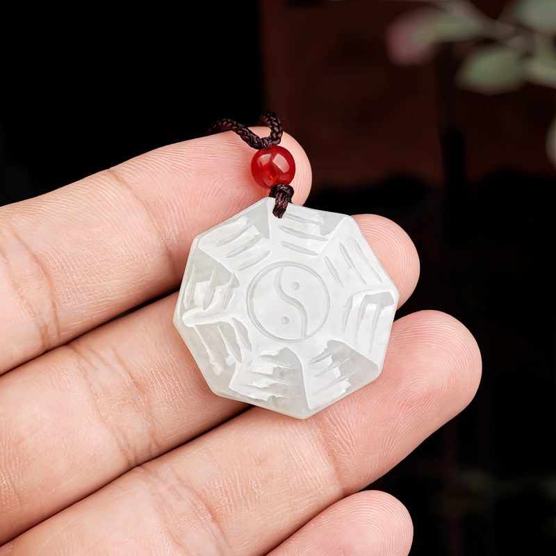 Collar con dije de Jade Natural Bagua Yin Yang Natural Jade Bagua Yin Yang Pendant Necklace