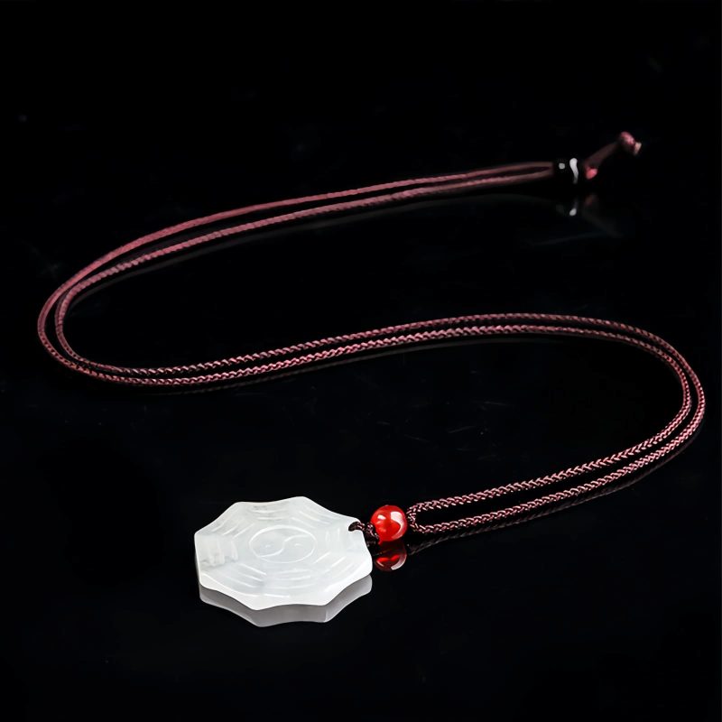 Collar con dije de Jade Natural Bagua Yin Yang Natural Jade Bagua Yin Yang Pendant Necklace