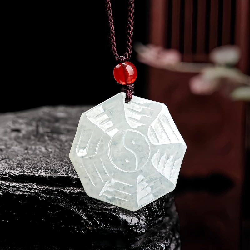 Collar con dije de Jade Natural Bagua Yin Yang Natural Jade Bagua Yin Yang Pendant Necklace