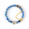 Pulsera de Luna Creciente con Cristal de Cianita Natural Natural Kyanite Crystal Crescent Moon Bracelet