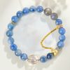 Pulsera de Luna Creciente con Cristal de Cianita Natural Natural Kyanite Crystal Crescent Moon Bracelet