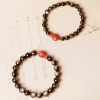 Armband aus Obsidian mit Koi-Fisch-Motiv in Silber-Schimmer Natural Silver Sheen Obsidian Koi Fish Bracelet