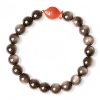 Armband aus Obsidian mit Koi-Fisch-Motiv in Silber-Schimmer Natural Silver Sheen Obsidian Koi Fish Bracelet