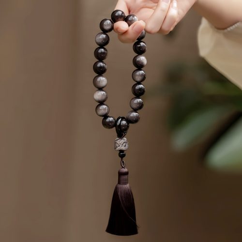 Natürliche Silberglanz-Obsidian Löwenarmband Natürliche Silberglanz-Obsidian Löwenarmband
