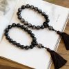 Natürliche Silberglanz Obsidian Löwen Handgelenk Mala Natural Silver Sheen Obsidian Lion Wrist Mala