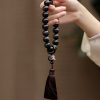 Natürliche Silberglanz Obsidian Löwen Handgelenk Mala Natural Silver Sheen Obsidian Lion Wrist Mala
