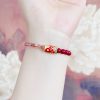 天然ストロベリークォーツ・辰砂の鯉のブレスレット Natural Strawberry Quartz Cinnabar Koi Fish Bracelet