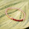 天然ストロベリークォーツ・辰砂の鯉のブレスレット Natural Strawberry Quartz Cinnabar Koi Fish Bracelet