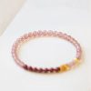 天然ストロベリークォーツ・辰砂の鯉のブレスレット Natural Strawberry Quartz Cinnabar Koi Fish Bracelet