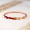 天然ストロベリークォーツ・辰砂の鯉のブレスレット Natural Strawberry Quartz Cinnabar Koi Fish Bracelet