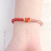 天然ストロベリークォーツ・辰砂の鯉のブレスレット Natural Strawberry Quartz Cinnabar Koi Fish Bracelet