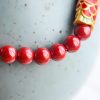 天然ストロベリークォーツ・辰砂の鯉のブレスレット Natural Strawberry Quartz Cinnabar Koi Fish Bracelet