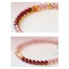 天然ストロベリークォーツ・辰砂の鯉のブレスレット Natural Strawberry Quartz Cinnabar Koi Fish Bracelet