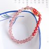 天然ストロベリークォーツ・辰砂の鯉のブレスレット Natural Strawberry Quartz Cinnabar Koi Fish Bracelet