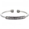Gelang Pereda Damai Om Mani Padme Hum dalam Tembaga Putih Om Mani Padme Hum Peace Cuff Bracelet in White Copper