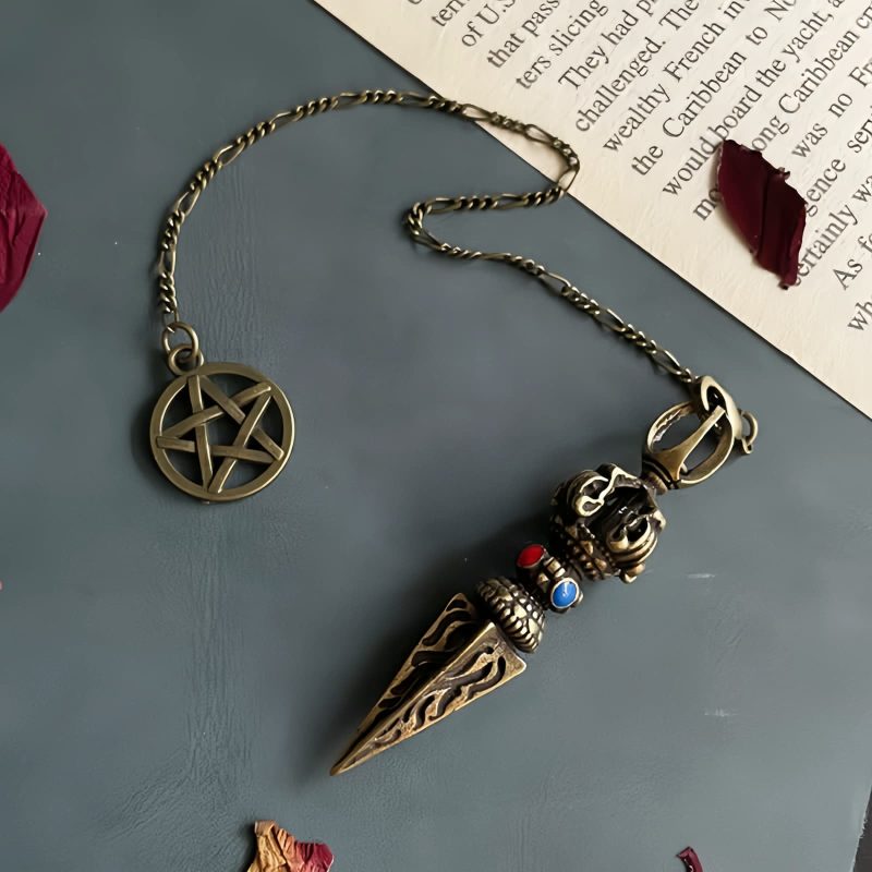 Pingente de Colar Curativo de Cobre com Pentagrama Pentagram Copper Healing Necklace Pendant