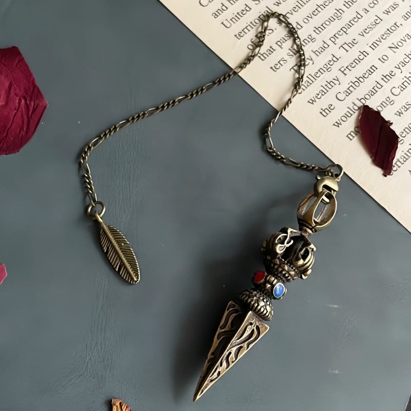 Pingente de Colar Curativo de Cobre com Pentagrama Pentagram Copper Healing Necklace Pendant