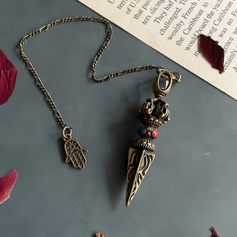 Pingente de Colar Curativo de Cobre com Pentagrama Pentagram Copper Healing Necklace Pendant