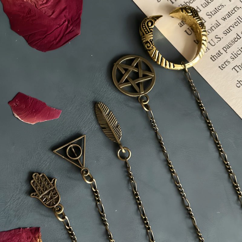 Pingente de Colar Curativo de Cobre com Pentagrama Pentagram Copper Healing Necklace Pendant