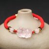 Pulseira de Cristal Rosa Pixiu para Proteção de Riqueza Pink Crystal Pixiu Wealth Protection Bracelet