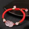 Pulseira de Cristal Rosa Pixiu para Proteção de Riqueza Pink Crystal Pixiu Wealth Protection Bracelet